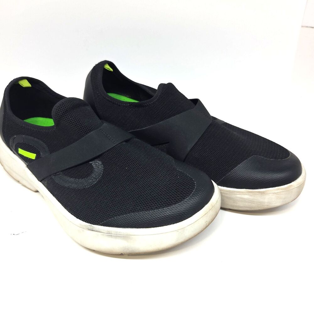 Oofos Mens Recovery Shoes Size 12 Comfort Black Slip On Casual Sneakers